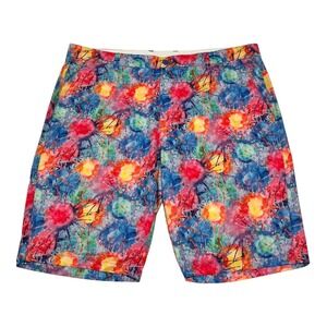 Hreski Men's Multicolor Golf Shorts Size 40 Vibrant Print‎